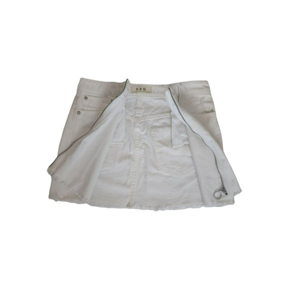 WE THE FREE By Free People Women's Zip It Up Mini Denim Skirt White Size 27 - Picture 7 of 16